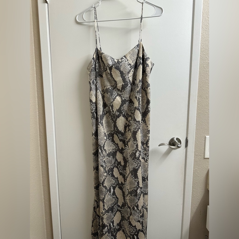 Snake print 90s style slip dress